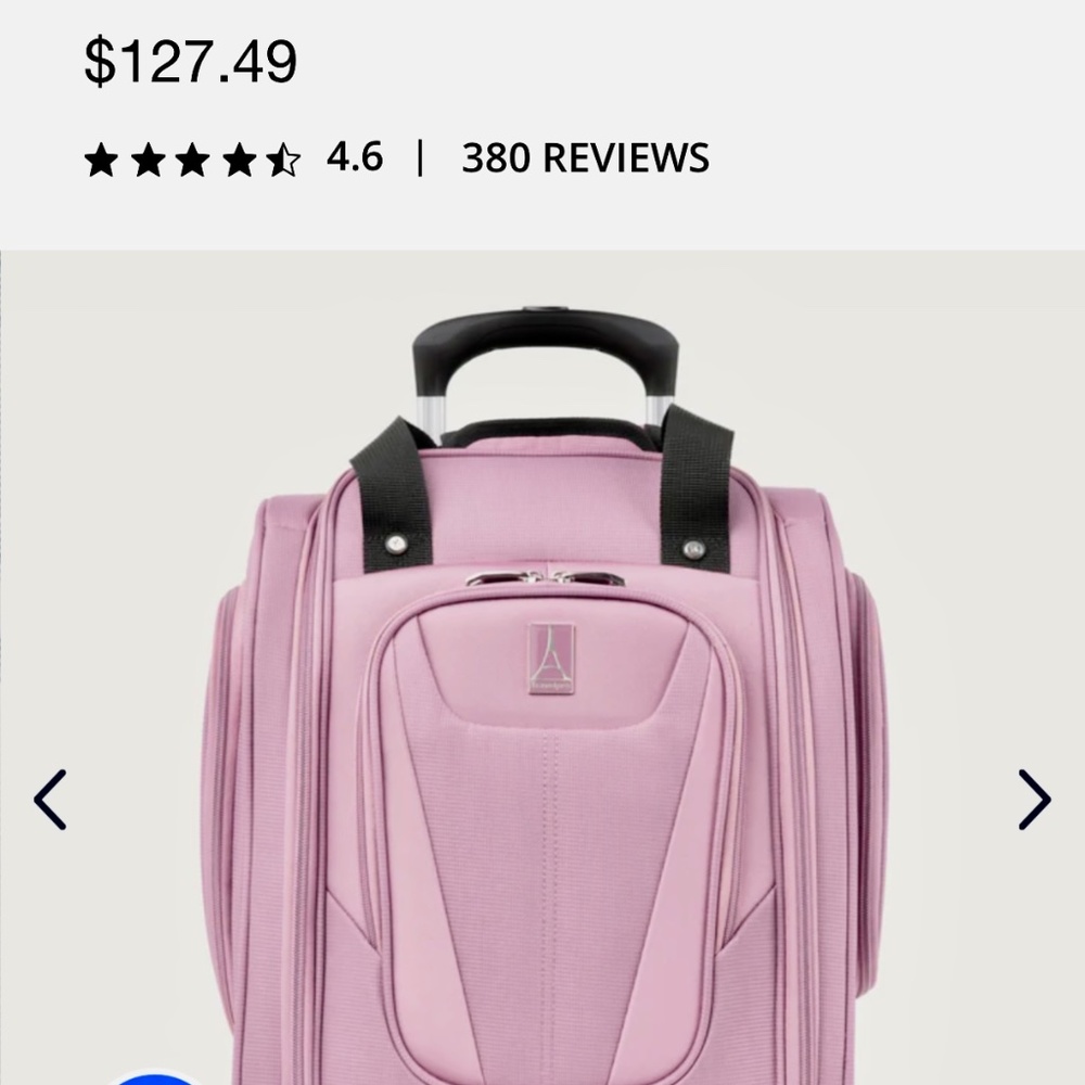 Max lite carry on under seat rolling tote